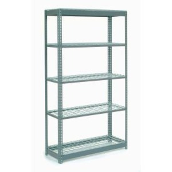 Global Equipment Heavy Duty Shelving 48"W x 18"D x 84"H With 5 Shelves - Wire Deck - Gray 717439